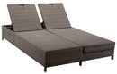 Lettino 2 Posti da Giardino in Polyrattan Atlanta Grigio