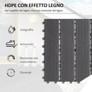 Pavimentazione da Esterno Incastrabile 11 Mattonelle 30x30x2.2 cm Grigia 