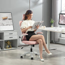 Sedia Ergonomica da Ufficio Girevole 60x59x114-122 cm con Poggiatesta Rimovibile in Tessuto a Rete Rosa  