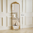 Specchio da Terra a Figura Intera 50x160 cm in Stile Barocco in Metallo Oro      