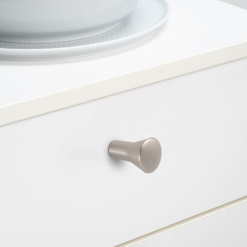 Pomolo per Mobile 16 mm Zama Nichel Satinato 25 Pezzi Emuca