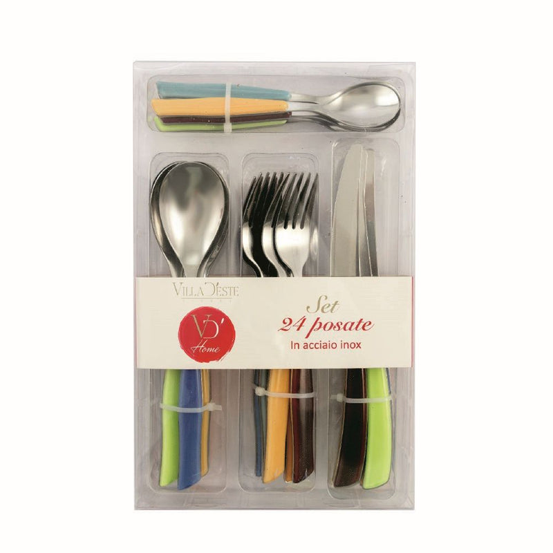 Servizio Set di Posate 24 Pezzi in Acciaio Inox Villa d'Este Dune