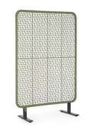 Paravento da Esterno 120x50x180h cm in Alluminio e PP Babilo Antracite e Verde 