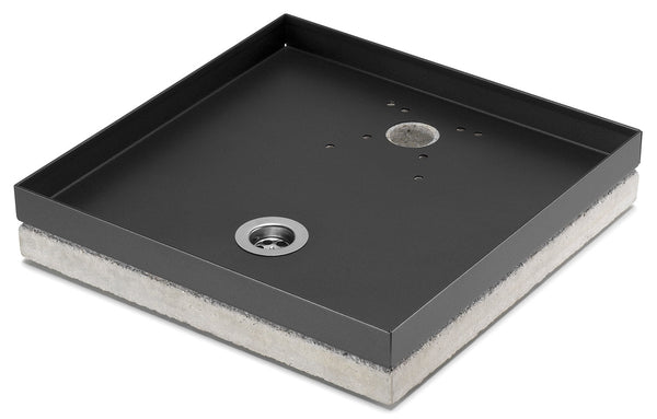 Kieselsteinhalter für Brunnen 40 x 40 x 8 cm aus Metall mit Zementsockel Belfer 42/BSE/10 Anthrazit sconto
