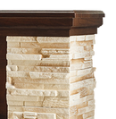 Camino Elettrico da Pavimento 90,3x98x30 cm Effetto Fiamma 2000W Rock & Galileo Silver Noce