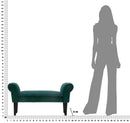 Panchetta Velvet Crema 102x31x51 cm Legno e Poliestere Verde e Nero