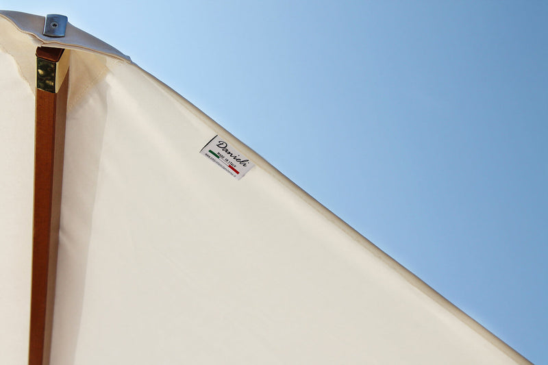 Ombrellone da Giardino Ø4 m Palo Ø48 mm in Legno Telo in Acrilico Danieli Havana Ecrù