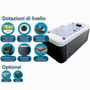 Vasca Idromassaggio Monoblocco Caesar per 1 Persone 200x100x75 cm in Acrilico US Color Legno      