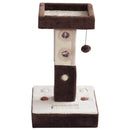 Struttura Tiragraffi per Gatti con Palline e Topolini Crema e Marrone 35x35x60.5 cm 