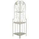 Portapiante ad Angolo 3 ripiani 48x33xh120 cm in Metallo Milena Bianco