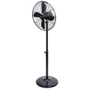 Ventilatore a Piantana 4 Pale Ø 40 cm 50W in Acciaio Laminato e Alluminio Nero      