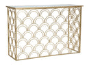 Console Arc 120x40x80,5 cm in Ferro MDF e Vetro Oro e Multicolor