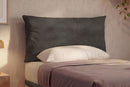 Letto Singolo con Rete Rivestita Microfibra Grigio Tessis Testata Soft Varie Misure