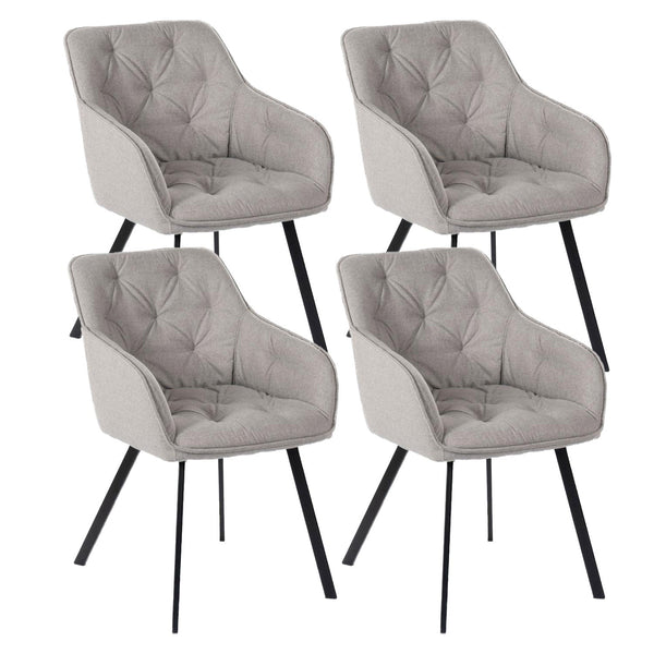 prezzo Set 4 Sedie 60x55xH79 cm in Tessuto Elsa Grigio Chiaro