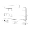 Parete Attrezzata Soggiorno 260 cm in MDF Tronador Light Mocha