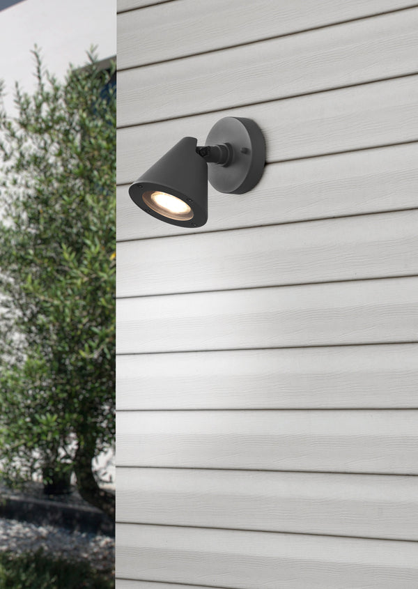 online Außenwandleuchte aus Aluminium-Druckguss, gebürstetes Aluminium