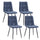 Set 4 Sedie 42x44x89 cm in Tessuto Trapuntato Chris Blu