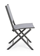 Set 4 Sedie Pieghevole da Giardino 47x57x88h cm Elin Antracite 