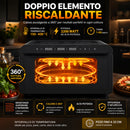 Forno Elettrico per Pizze 2200W Pizza Maker Cottura Uniforme Temperatura 150-430° Nero      