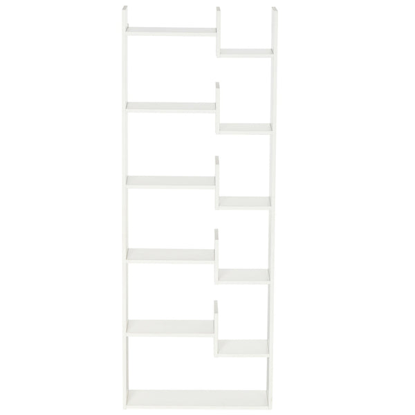 Bücherregal 6 Ebenen 11 Regale 61 x 23 x 162,6 cm aus MDF und weißer Spanplatte prezzo
