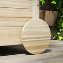 Baule Cassapanca da Esterno 110x50x50 cm a 2 Ruote con Telo Interno in Legno di Abete  