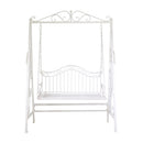 Dondolo da Giardino in Metallo 146x95x207cm Viareggio Bianco
