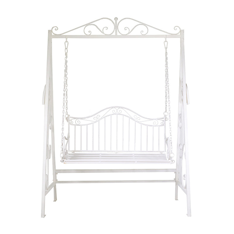 Dondolo da Giardino in Metallo 146x95x207cm Viareggio Bianco