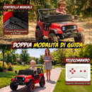 Macchina Elettrica per Bambini 3+ Anni 12 V 101x65x61 cm con 2 Motori Telecomando USB Musica e 3-5 km/h in PP Rosso      