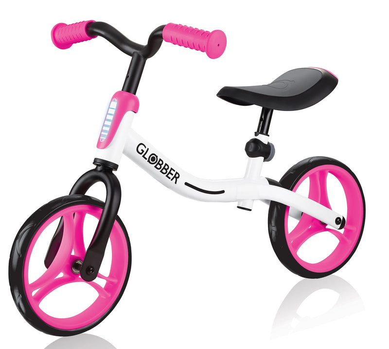 Bicicletta Pedagogica per Bambini 10" Senza Pedali Globber Go Bike Bianco e Rosa