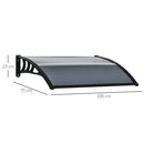 Pensilina Tettoia  100x80 cm in Policarbonato Anti-UV Nero