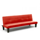 Divano Letto 165x70x67 cm in Similpelle Rosso