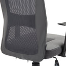 Sedia da Ufficio Presidenziale Ergonomica in Rete e Similpelle Altezza Regolabile Grigia 