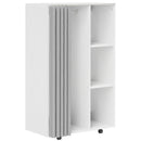 Stand Appendiabiti 80x40x128 cm con 4 Ruote Ripiani Aperti Asta per Vestiti e Tende per Guardaroba in Pannello di Particelle Bianco      