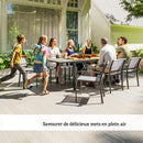 Tavolo da Giardino Allungabile 240x90x74 cm 6 - 8 Persone Struttura in acciaio Grigio      