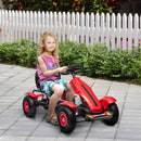 Go-Kart a Pedali per Bambini 121x58x61 cm con Sedile Regolabile in PP e Metallo Rosso  