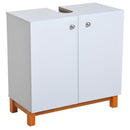 Mobiletto da Bagno Sotto Lavabo in Legno Bianco 60x30x60 cm 