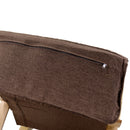 Poltrona  in Tessuto e Legno con Cuscino 67x82xH94cm Marrone