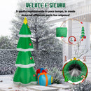 Gonfiabile Albero di Natale XXL 155x130x240 cm con LED da Esterno IP44 Verde      