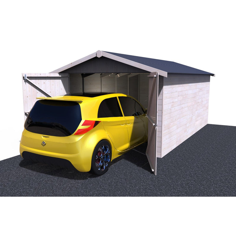 Box Auto Garage da Esterno 3,03X4,92m Senza Pavimento in Legno Abete 15mm Garove