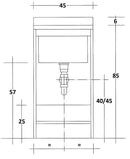 Mobile Lavatoio 45x50x85cm Anta Asse in Legno Montegrappa Marella Bianco Destra con Cesto