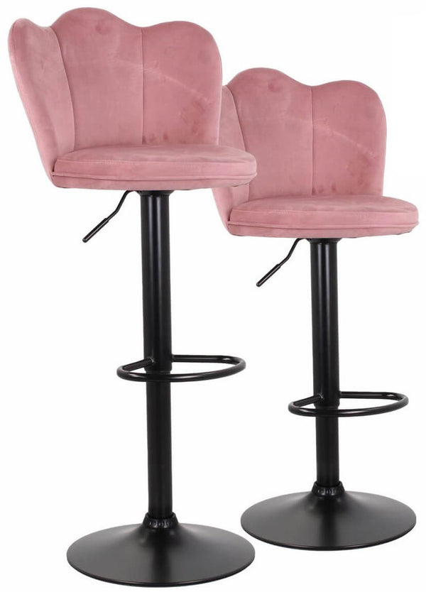 Set 2 Hocker 38 x 38 x 60/80 cm in Powder Black Base Velvet prezzo
