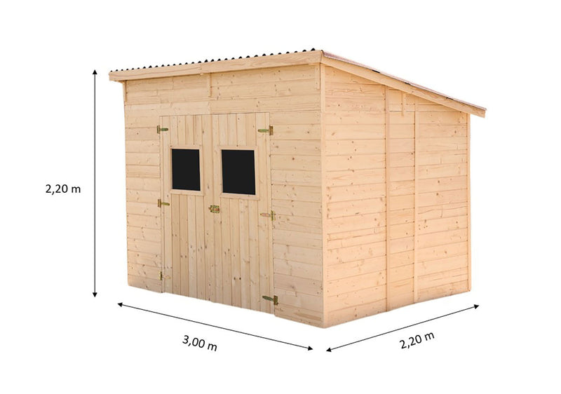 Casetta Box da Giardino 2,8x2 m con Pavimento in Legno Picea Massello 16mm Eden