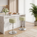 Sgabello da Bar in Pelle PU 38,5x38,5x51-66 cm con Altezza Regolabile e Seduta Girevole a 360° Bianco      