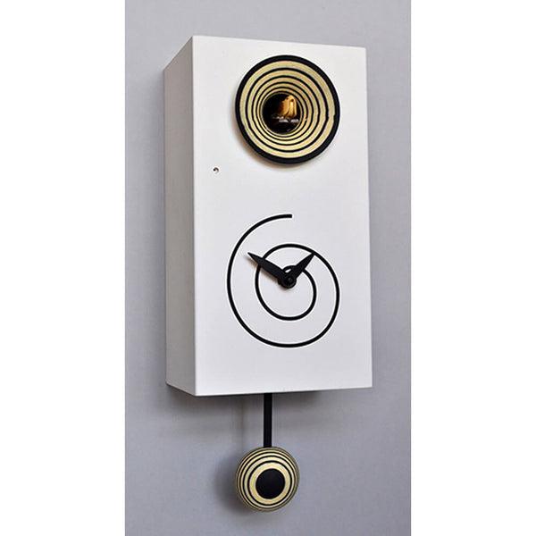 Wandkuckucksuhr 13X25X12Cm Pirondini Italia Spirale Weiß acquista