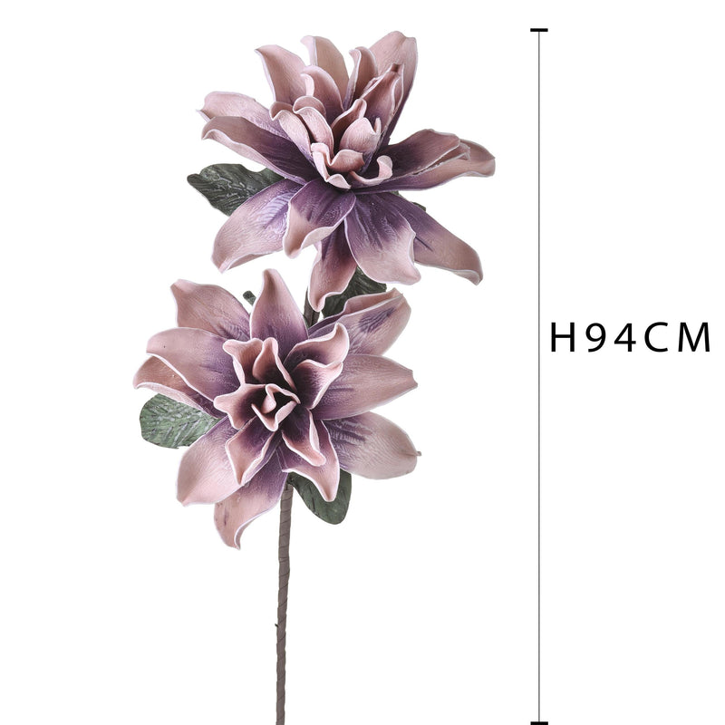 Set 2 Fiori di Dalia Composta da 2 Fiori Artificiali Altezza 94 cm Rosa
