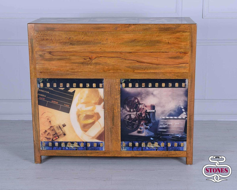 Madia 50x120xH75 cm in Legno Collezione Hollywood Multicolor e Marrone