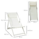 Set 2 Sedie Sdraio 96,5x58x91,5 cm in Alluminio Beige