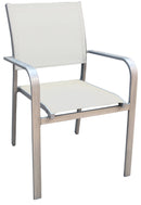 Sedia da Giardino in Alluminio e Textilene Vorghini Crans-Montana Grigio