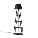 Lampada da terra Pal in legno nero antracite con mensole 50x165