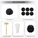 Recinto per Animali Modulabile 140x70x70 cm con Pannelli 35x35 cm in Acciaio e PP Nero  